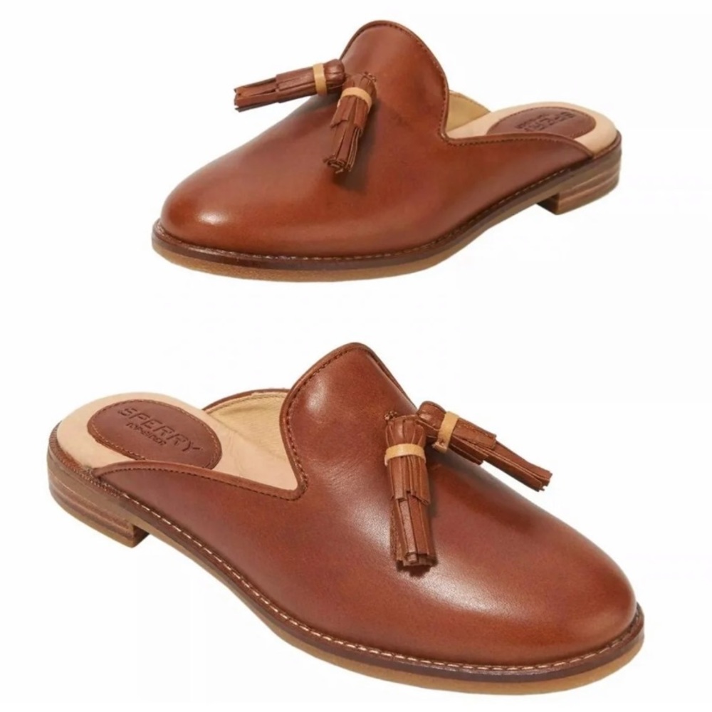 Sperry Seaport Brown Leather Mules
